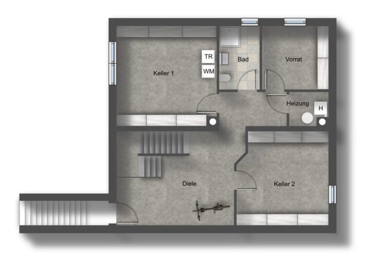 2D Grundriss Kellergeschoss