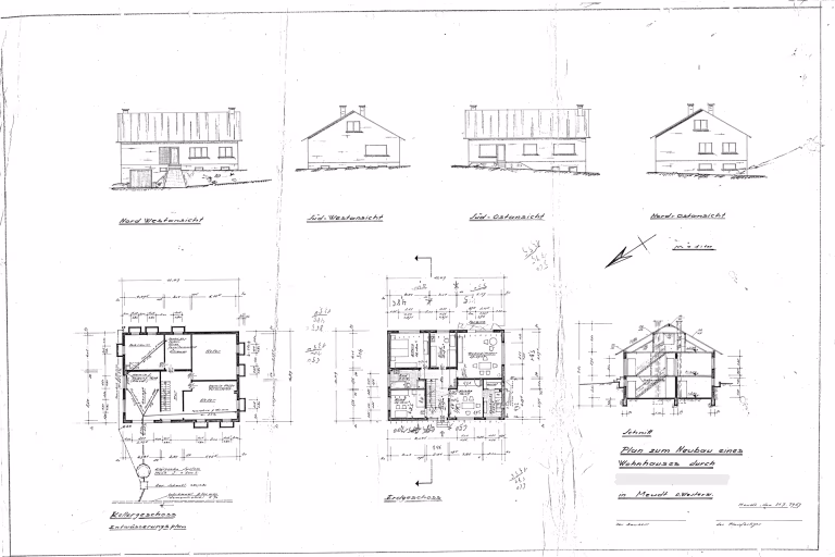Grundriss Ansicht Schnitt